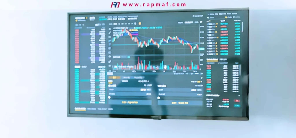 A financial data screen by Rapmaf showing a volatile commodity price chart, representing the rising and fluctuating cost of copper that necessitates cost-saving machining strategies.