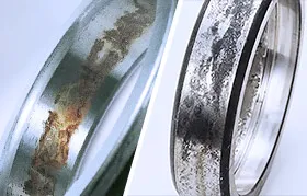 Fretting corrosion debris on a bearing surface—dark oxide build-up caused by micro-slip under load.