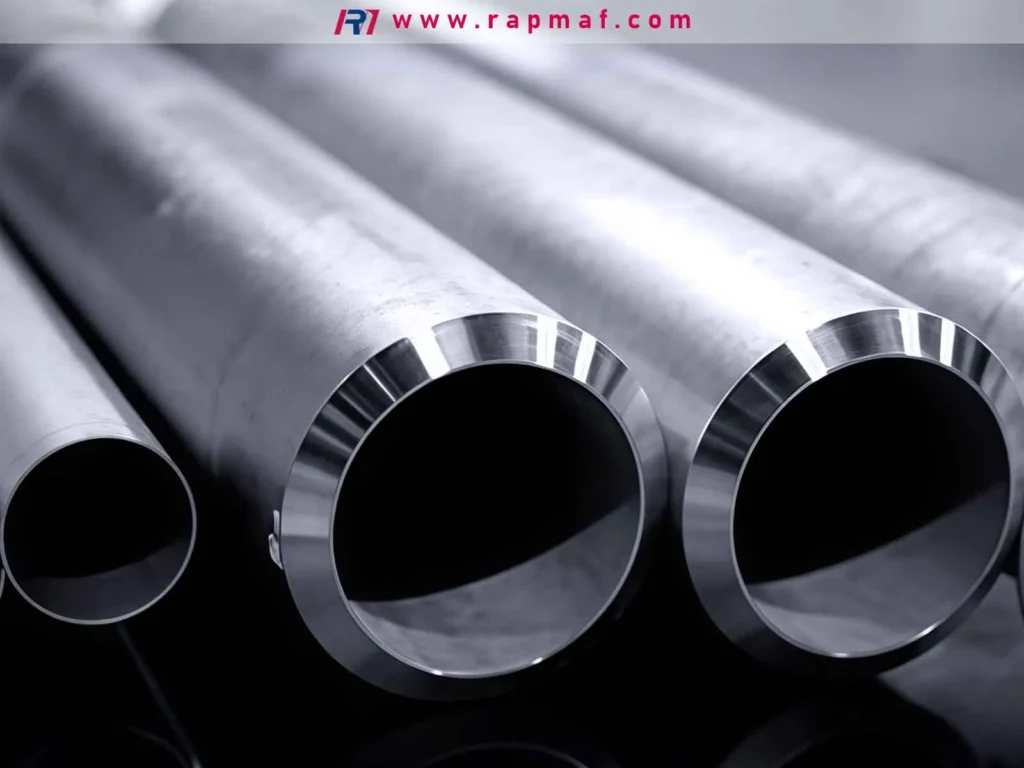 A close-up of high-quality, seamless metal tubes, the raw stock material used for CNC machining precision components like impellers and other cylindrical parts at Rapmaf.